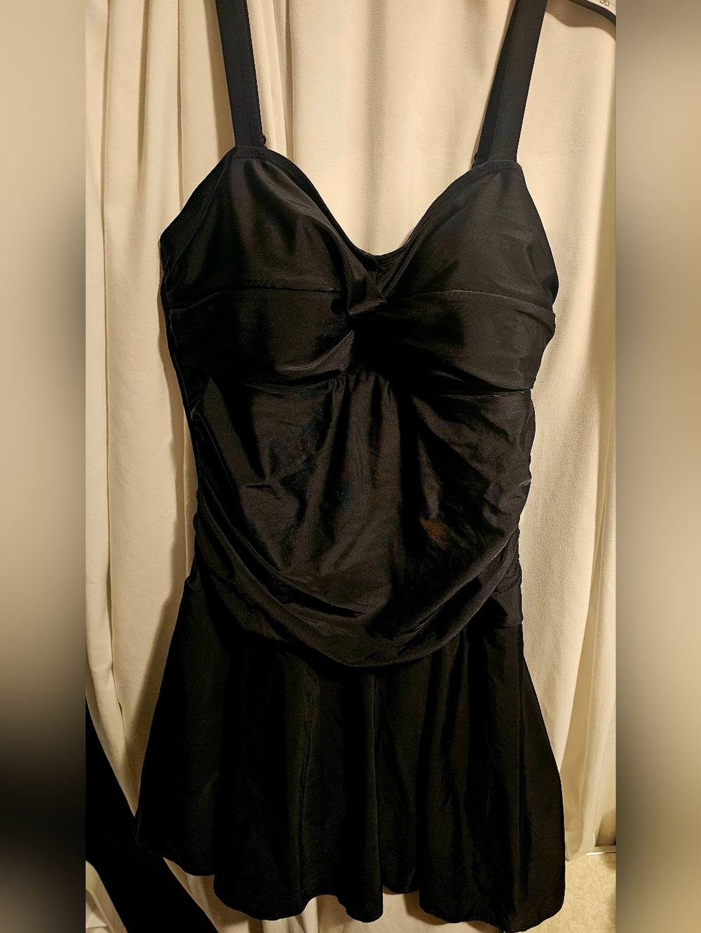 NEW- Black One-Piece Swimdress with Sweetheart Bodice Sz.XL